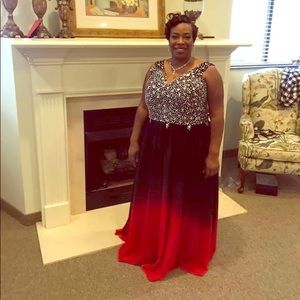 Red, black, bling dress